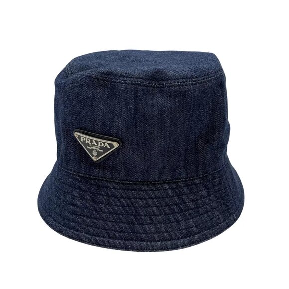 PRADA Bucket Hat 57cm Size:S 1HC137 Denim main image 6
